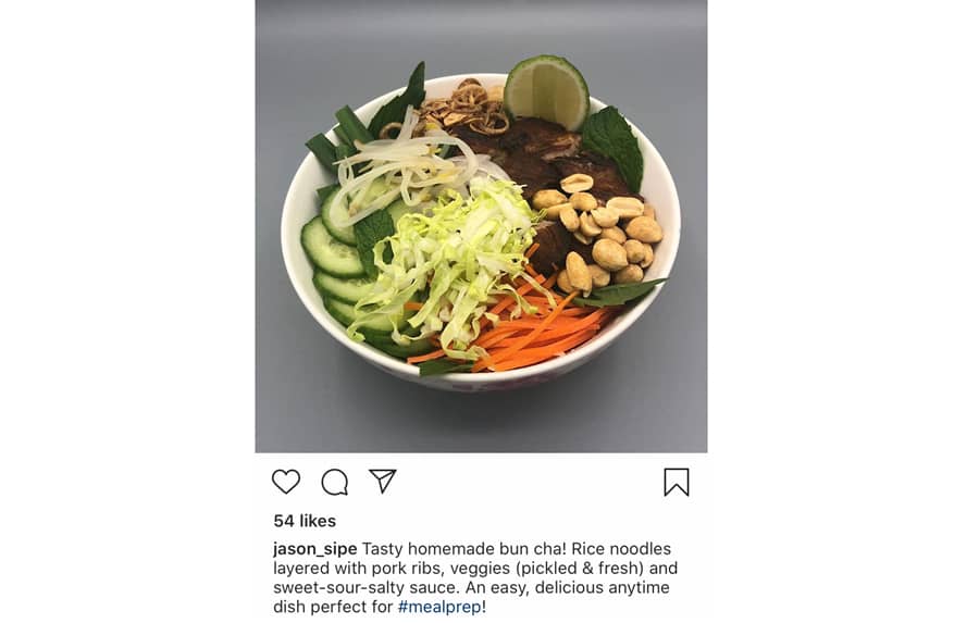 Jason Sipe Instagram photo of Bun Cha